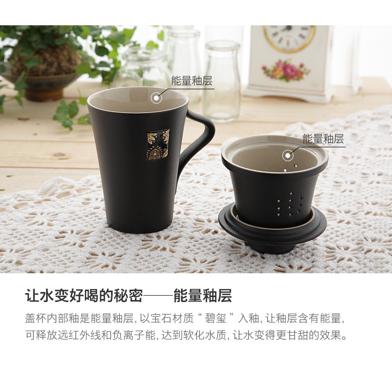 高档陆宝禅风福寿陶瓷盖杯375ML-金色年华礼盒详情图13