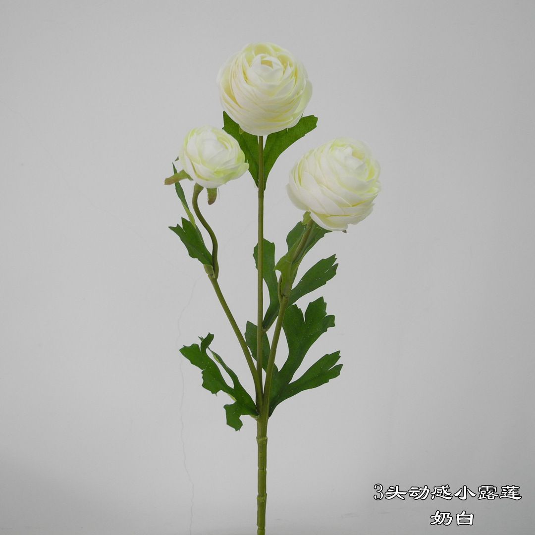Wholesale of 2021 new faux lotus 3-head dynamic small lotus and peony wedding bouquet decoration artificial flowers Specification image