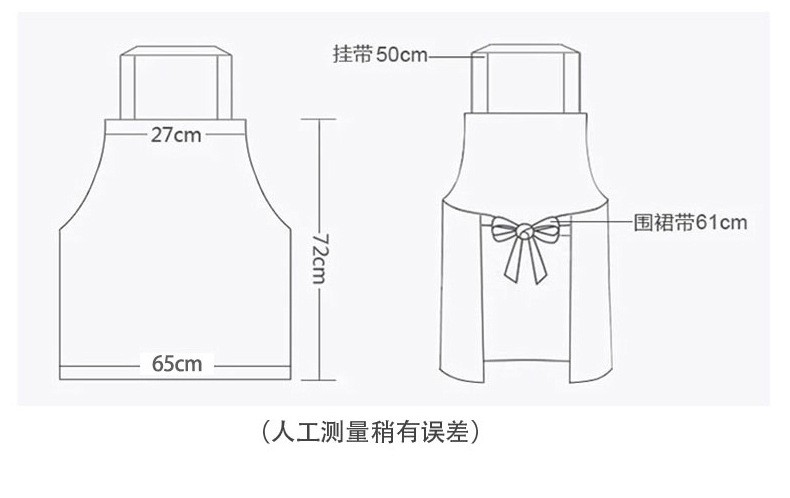 厂家批发番升韩版家居服三层复合防水印花刀叉围裙定LOGO。详情图3