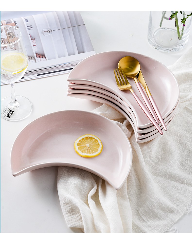 Tao Bao Wang Elegant Series Tableware 9-inch moon plate, vegetable plate, salad Plate, ceramic tableware pic 6