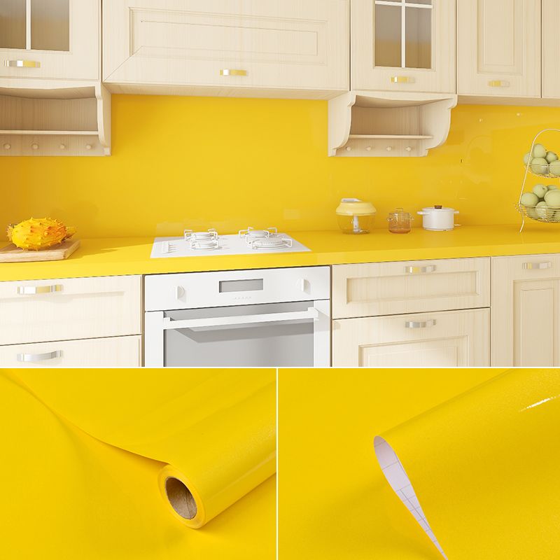 yellow color Pearlescent self-adhesive tape with adhesive, moisture-proof, waterproof, refurbished wallpaper, kitchen lampblack stickers, cabinet stickers, furniture refurbished wardrobe, 60cm*3m