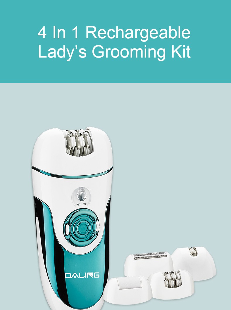 DALING-6018 for ladies, USB charging, pull-out, multi-functional, four-in-one hair remover, hair shaver, razor, hair remover with light, cross-border detail image 1