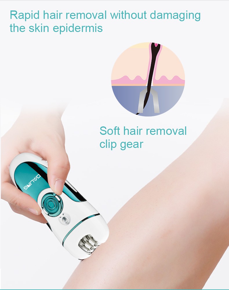 DALING-6018 for ladies, USB charging, pull-out, multi-functional, four-in-one hair remover, hair shaver, razor, hair remover with light, cross-border detail image 7