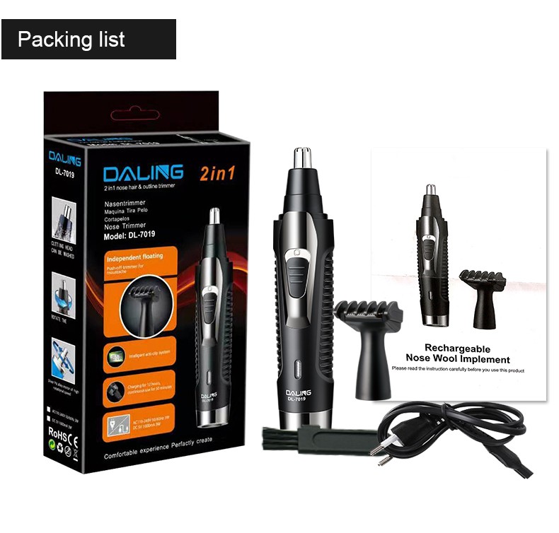 DALING-7019 Electric Nose Hair Trimmer Multi-functional Set Razor Nose Hair Trimmer Sideburns Wholesale detail image 13