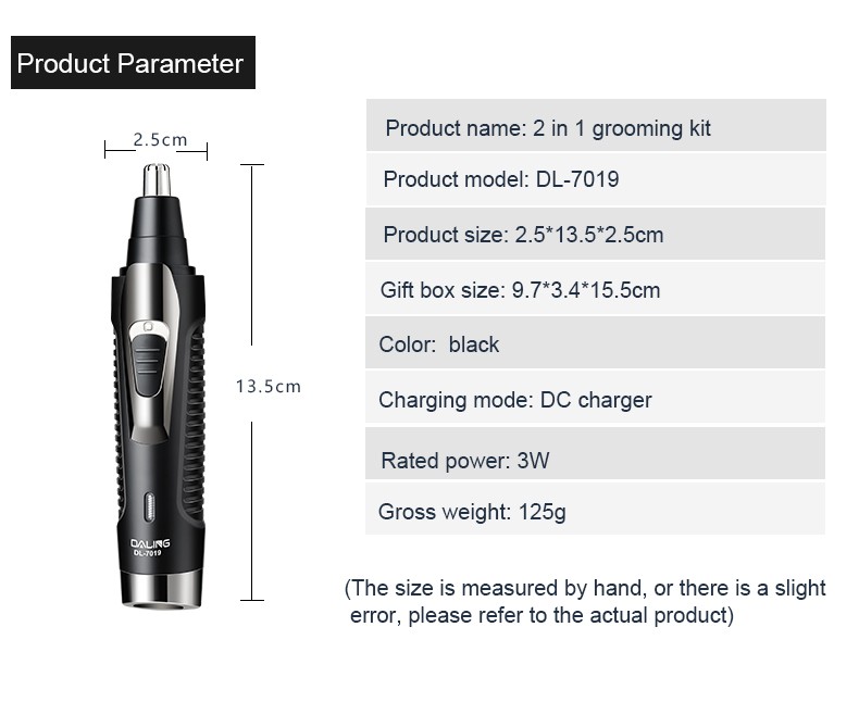 DALING-7019 Electric Nose Hair Trimmer Multi-functional Set Razor Nose Hair Trimmer Sideburns Wholesale detail image 12
