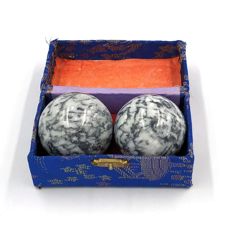 礼盒装天然玉石头健身球 手球 按摩保健强身健体中老年人送礼佳品