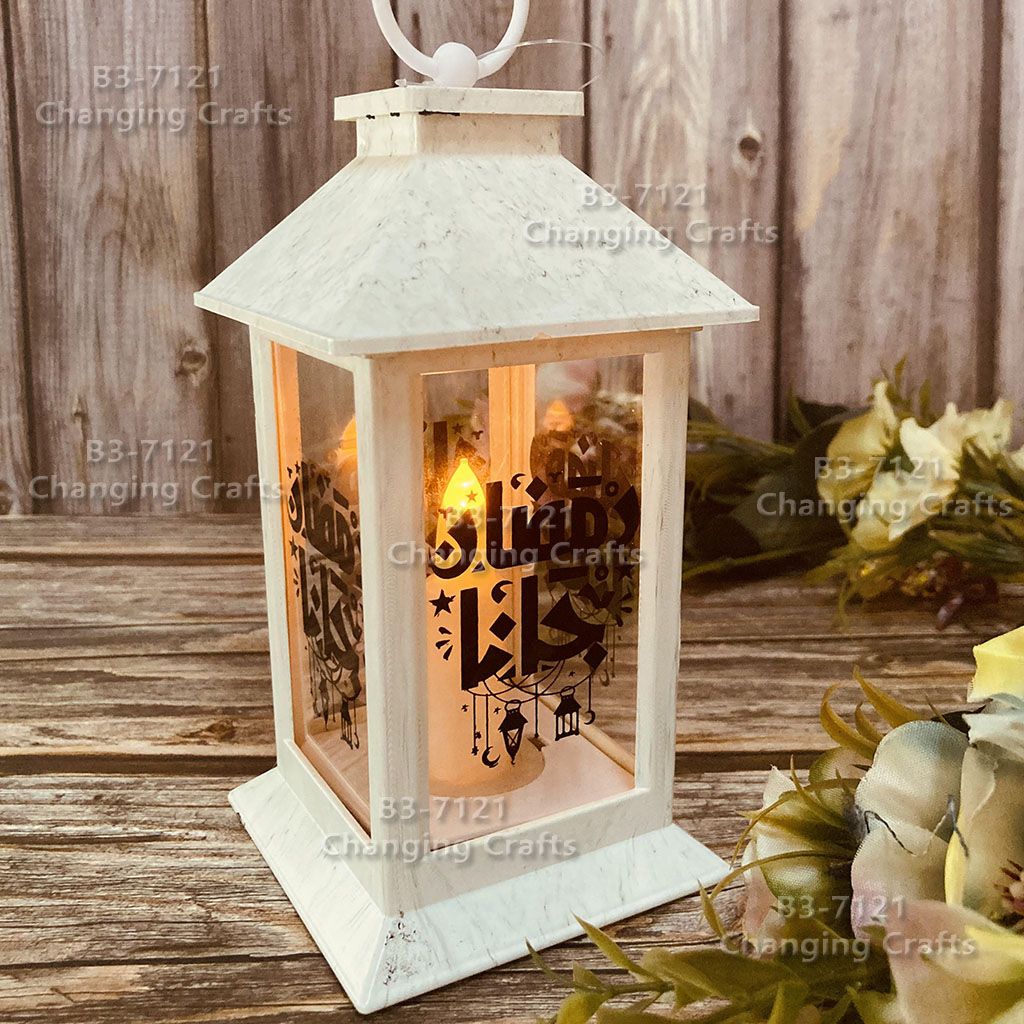 Ramadan plastic antique kerosene flame wind lamp Christmas creative decoration craft electronic candle stall goods import cross border approval Trembling sonic boom wedding road LED horse light soft decoration prop fireplace 098 full figure