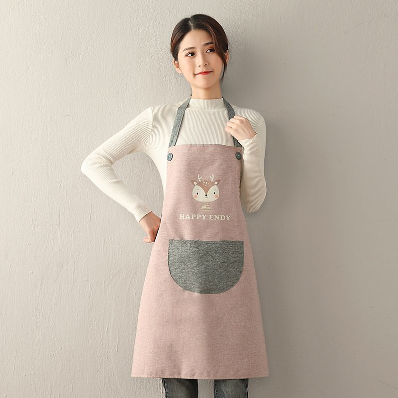 可擦手围裙女防水防油厨房家用薄款夏天超薄可爱日系韩版时尚定制