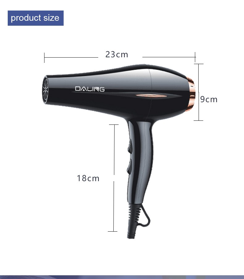 DALING-3007 hair dryer, negative ion blue light does not damage hair, high power hair dryer, household cold and hot air hair dryer, wholesale cross-border detail image 12