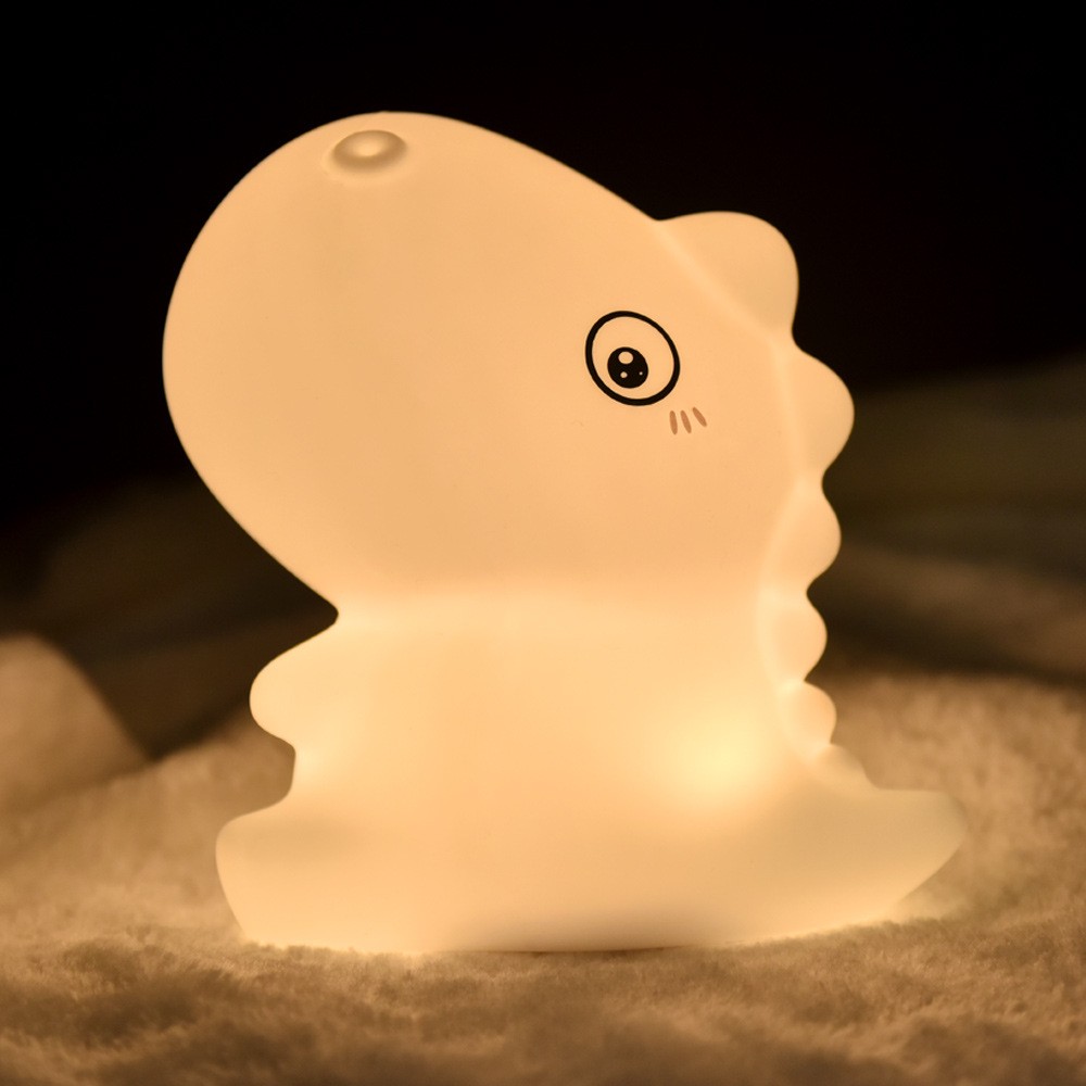 The new dinosaur silicone lamp has been launched. It is a USB charging bedside companion and milk feeding lamp from the original manufacturer. It is a cross-border best-selling lamp detail image 1