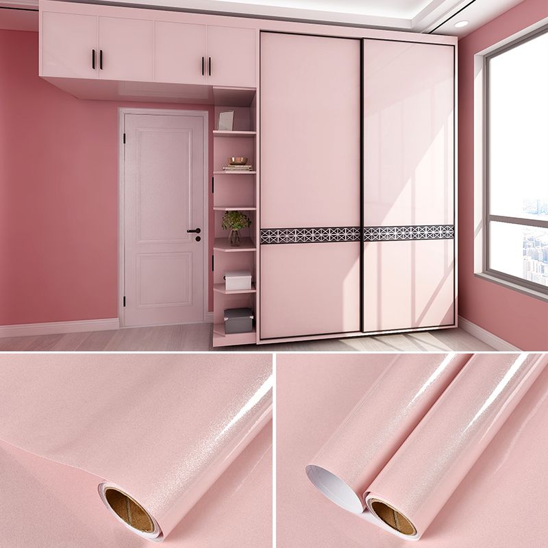 Pink pearlescent self-adhesive wallpaper with back glue, moisture-proof, waterproof, easy to clean, stain-resistant, for renovation, kitchen fume stickers, furniture stickers, cabinet stickers, furniture renovation, wardrobes, office desks, doors, tables, bedrooms, and living rooms