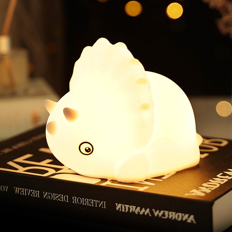Creative horned dragon night light, gradient silicone light, seven-color light, home feeding, children's eye-protecting bedside lamp detail image 1