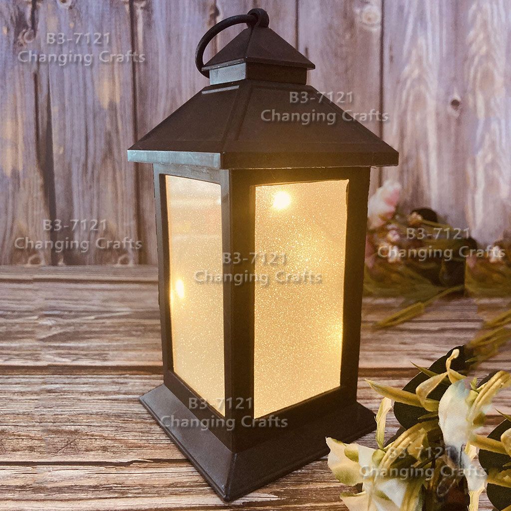 Ramadan plastic antique kerosene flame wind lamp Christmas creative decoration craft electronic candle stall goods import cross border shipment trembling sonic boom wedding road LED horse-light soft decoration prop fireplace 106 Item Picture