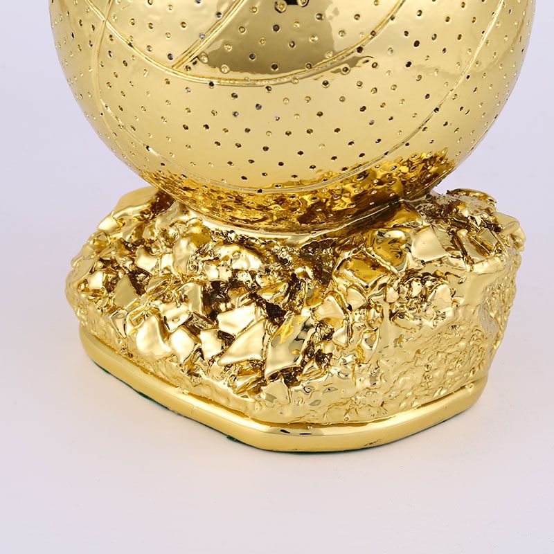 Customized metal trophies, volleyball trophies, gold-plated resin trophies, electroplated resin sports trophies, event supplies and ornaments Specification drawing
