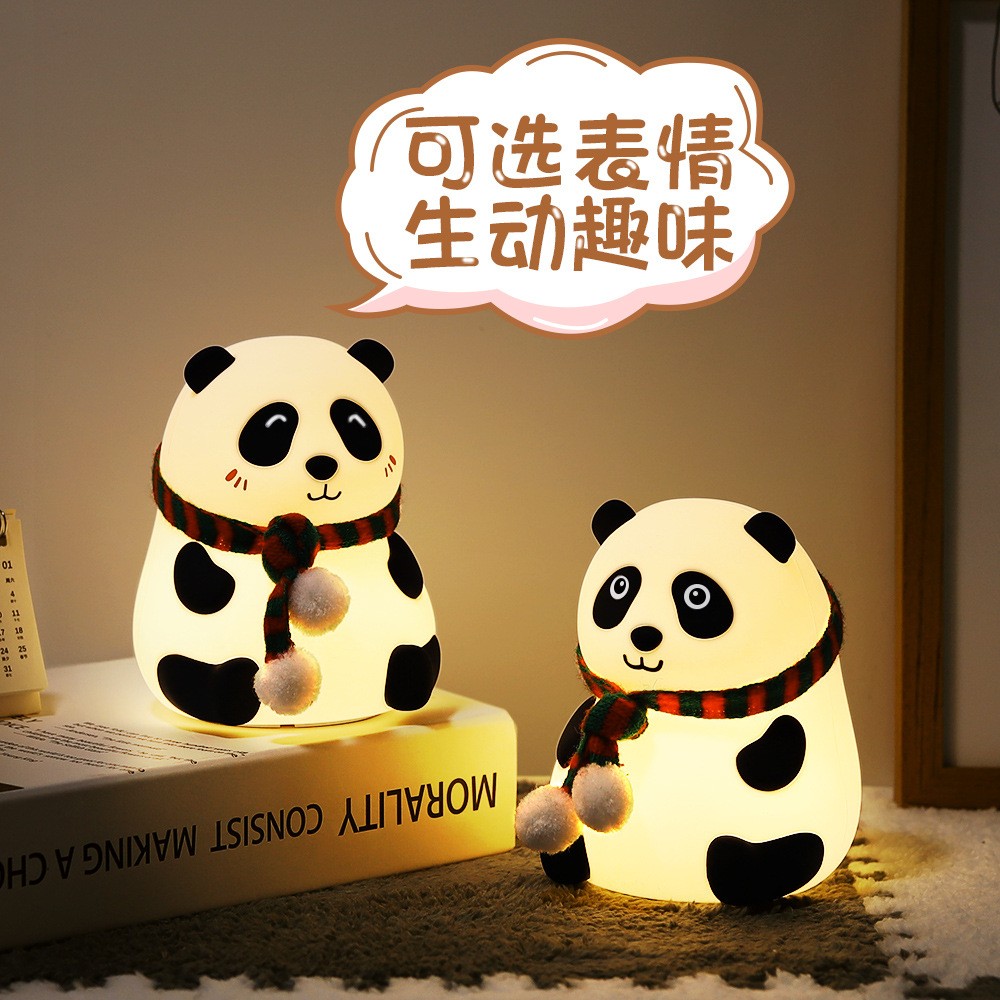 Customized Panda silicone night light for children and girls' bedroom bedside 3D night light Creative gift UBS Pat Light detail image 4