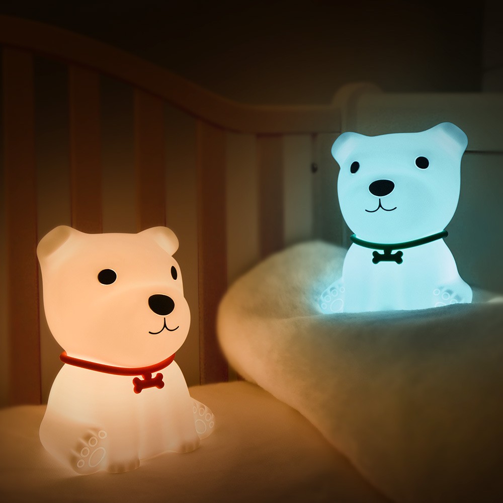 The 2021 new style of cute dog silicone bedside lamp, creative and adorable dog lamp, USB night light, silicone soft detail image 2