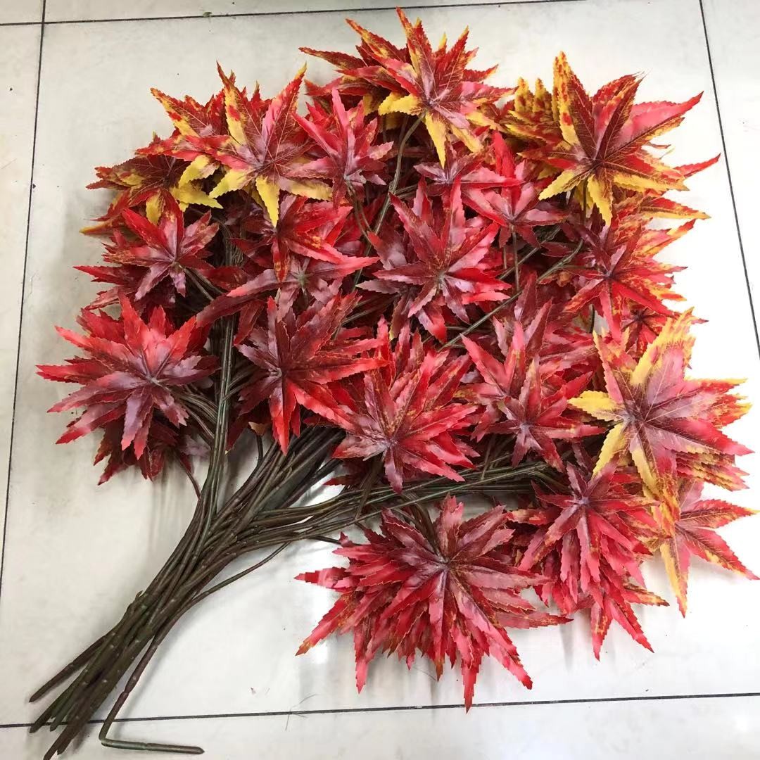 Canadian red maple branches, American big red maple, tactile red maple branches, artificial maple leaves, artificial red maple leaves, fake maple leaves, Xiangshan maple detail image 2