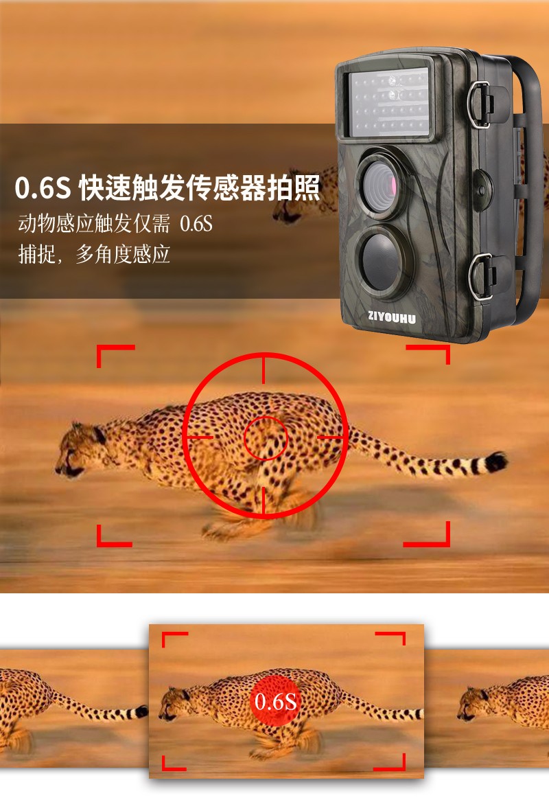 自由虎红外相机DF-H9防水定时拍摄野外施工记录夜视相机高清画质详情图7
