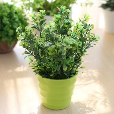 Wholesale of artificial plant potted plants, indoor green plants, small bonsai, garden living room and office placement artificial flower sets Specification image