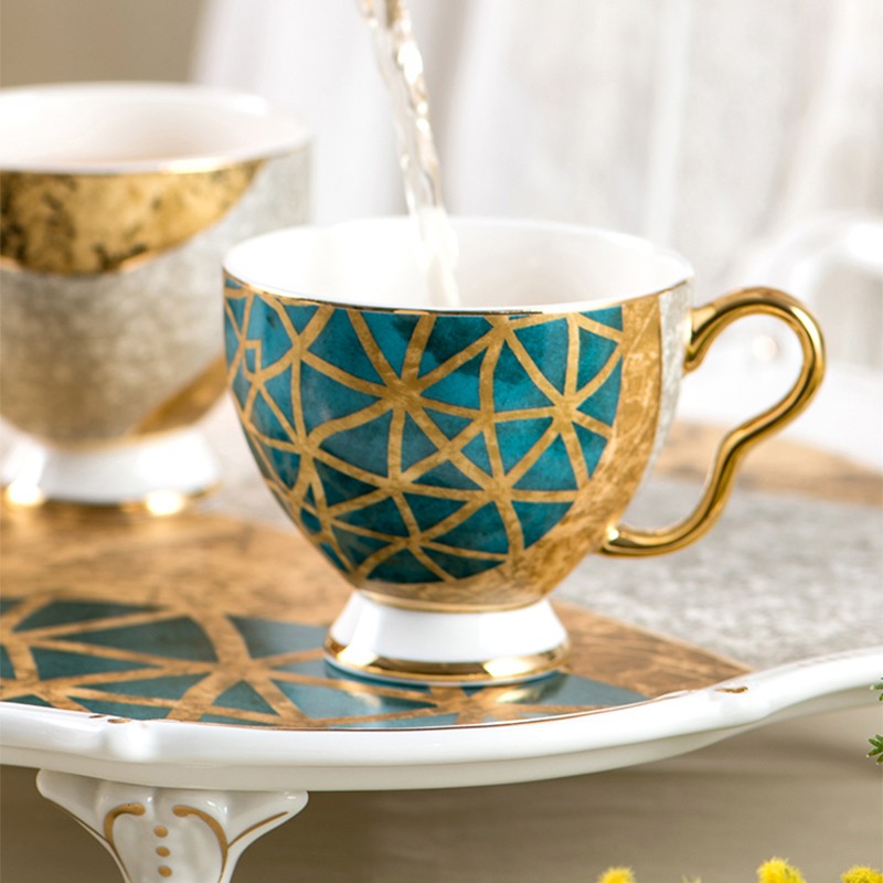 Ceramic coffee sets, bone China cups, water sets, tea sets, European court-style tea sets, coffee cups and saucers, gilded tea sets detail image 3