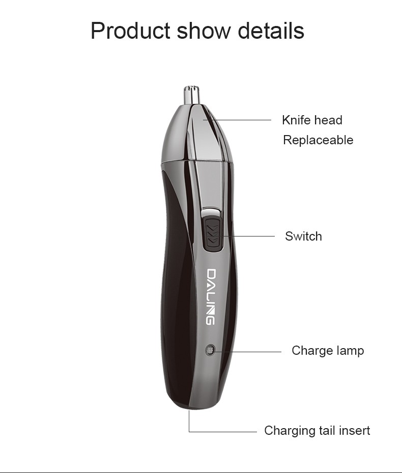 DALING Electric Nose Hair Trimmer Daling 7007, multi-functional sideburns and eyebrow trimmer for cross-border use detail image 10