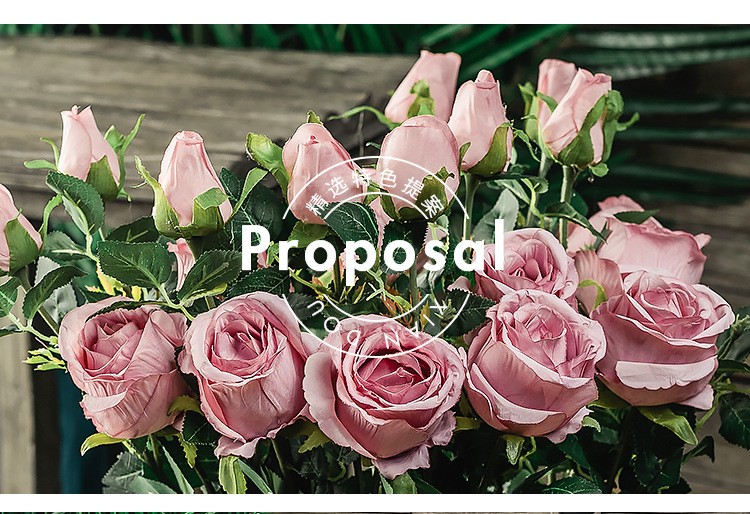 Wholesale of high-end artificial Bulgarian roses, single-stem artificial flowers, artificial flowers, bouquets, home and wedding decoration flowers detail image 9
