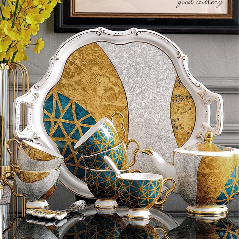 陶瓷咖啡具骨瓷杯子套装水具茶具欧式宫廷风茶具咖啡杯碟描金茶具详情图2