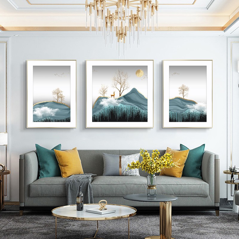 Xiangyun Rui Lu Modern Light Luxury Living Room Decoration Simple Atmosphere Abstract Sofa Background Painting Mural Bedroom Painting details Picture