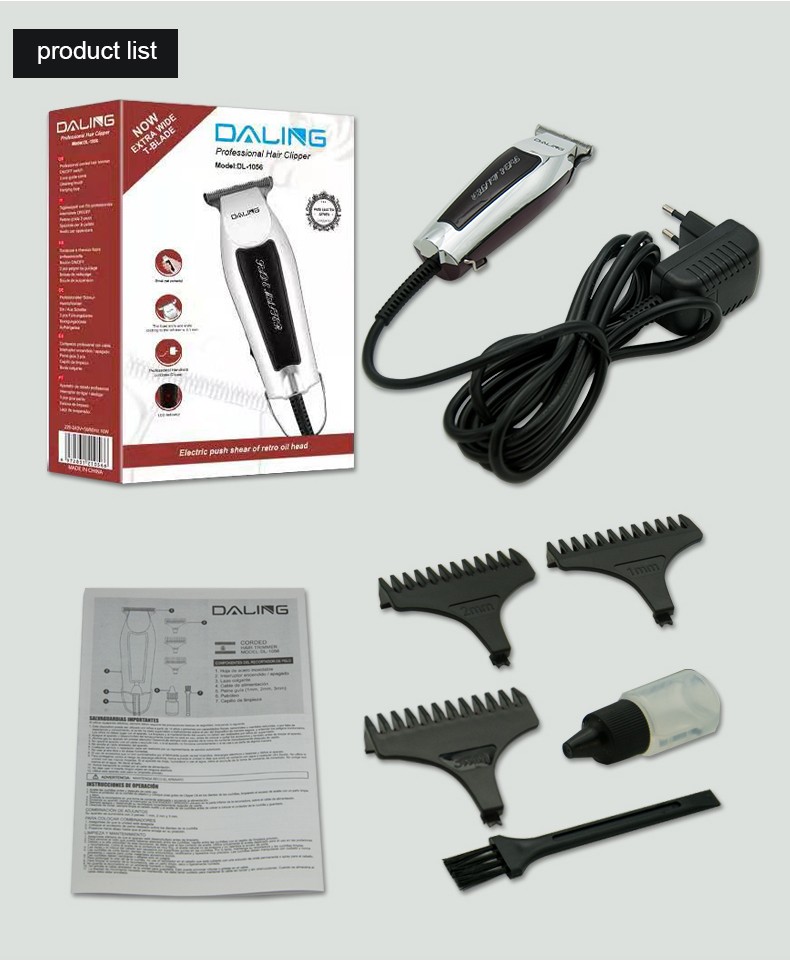 DALING-1056 Professional rechargeable oil head power cord hair clipper for shaving heads and high-power push scissors wholesale pic 14