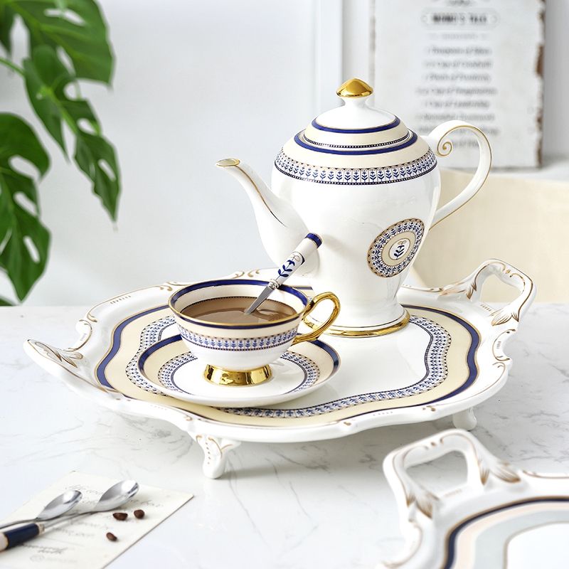 Ceramic water sets, ceramic tea sets, European coffee sets, bone China cups and saucers, simple European coffee cups and saucers, hand-painted gold coffee sets details Picture