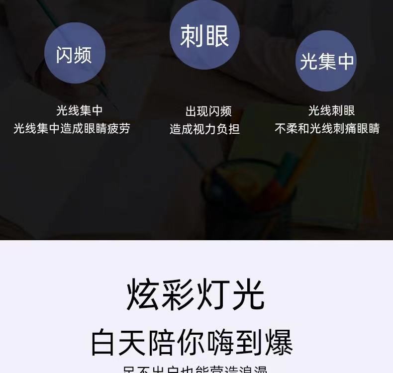 LED舞台灯RGB水晶无线蓝牙灯泡七彩变色灯笼款音乐LED球泡灯 详情图5