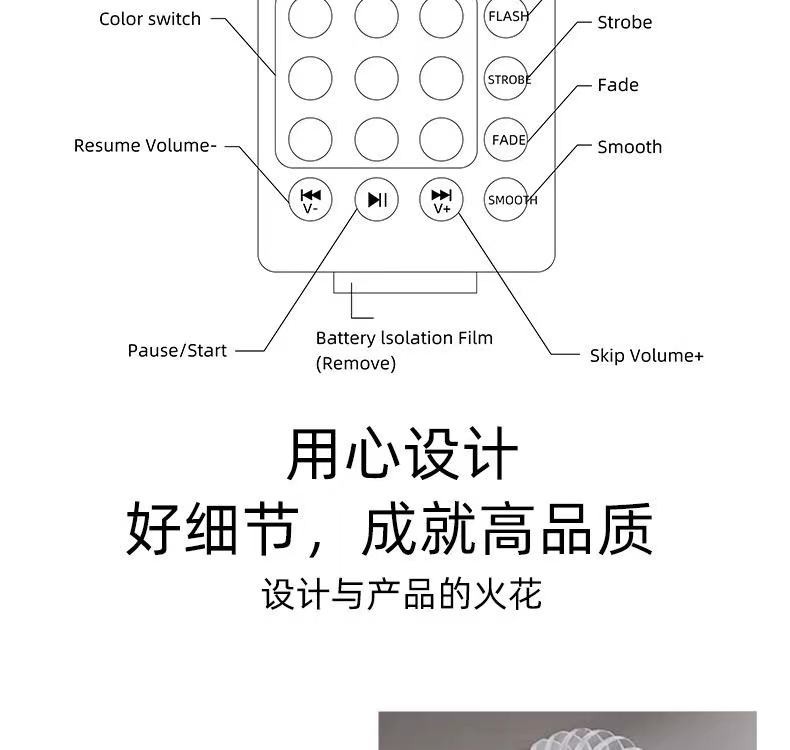 LED舞台灯RGB水晶无线蓝牙灯泡七彩变色灯笼款音乐LED球泡灯 详情图12