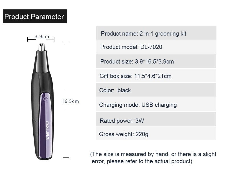 DALING Electric Nose Hair Trimmer DALING-7020, multi-functional nose hair trimmer, Eyebrow Trimmer, Cross-border detail image 12