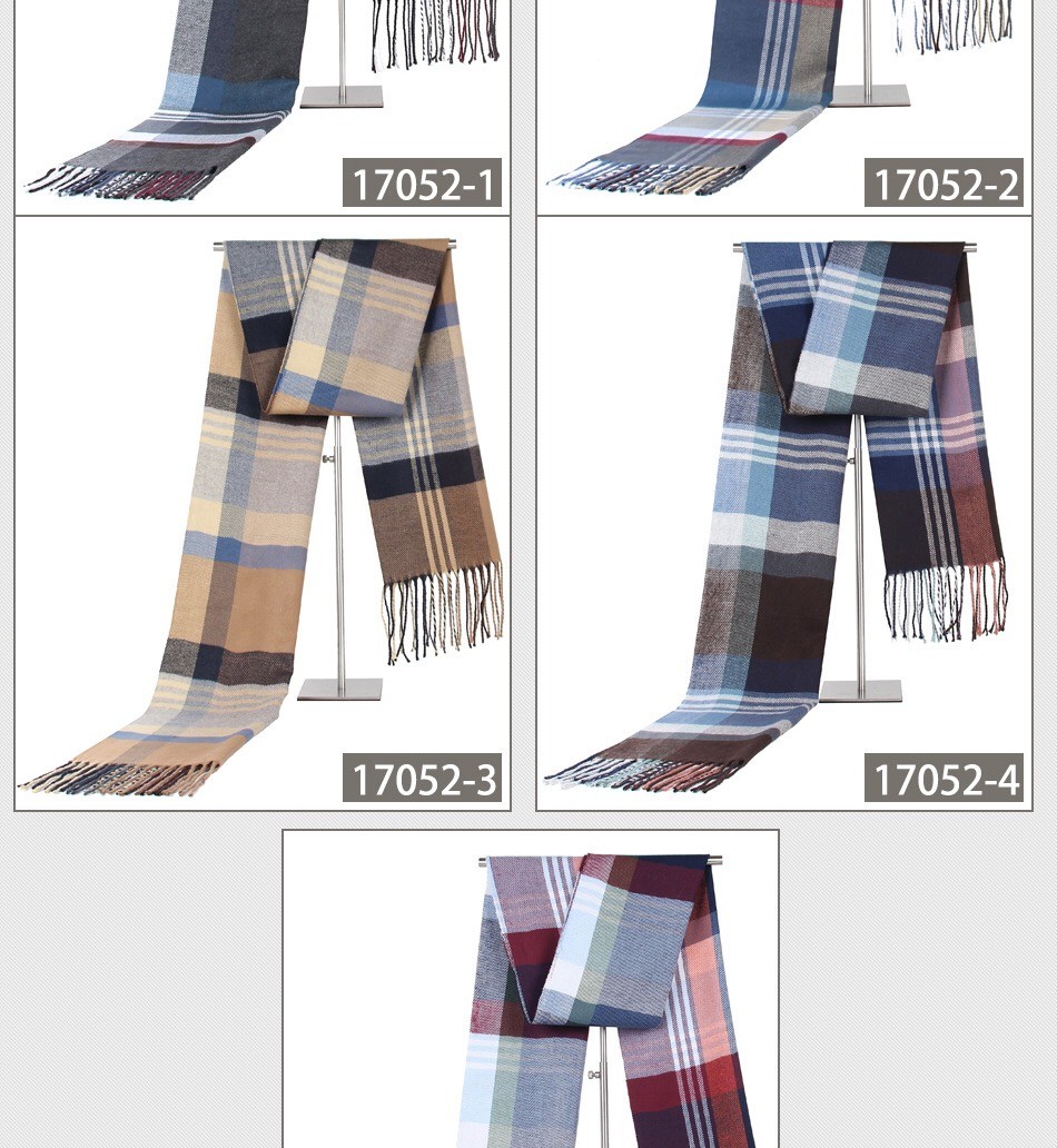 New European And American Fashion Imitated Cashmere Warm Men's Neck Middle-Aged And Elderly Striped Plaid Men's Scarf Giveaway Factory Direct Sales undefined