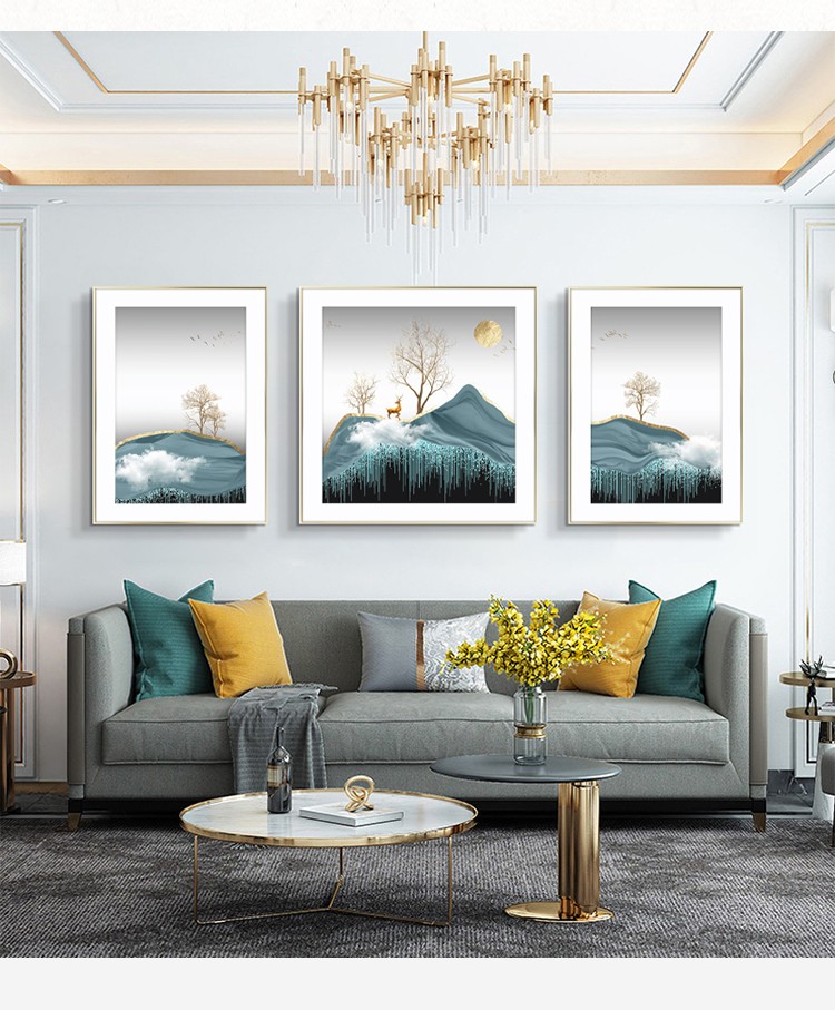 Xiangyun Rui Lu Modern Light Luxury Living Room Decoration Simple Atmosphere Abstract Sofa Background Painting Mural Bedroom Painting undefined