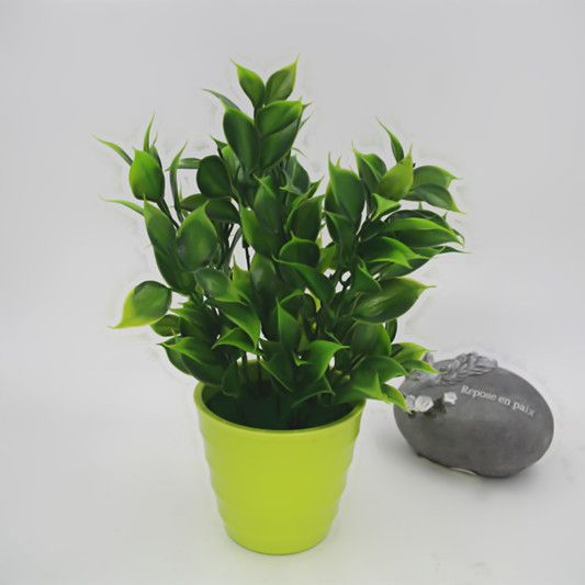 Wholesale of artificial plant potted plants, indoor green plants, small bonsai, garden living room and office placement artificial flower sets details Picture