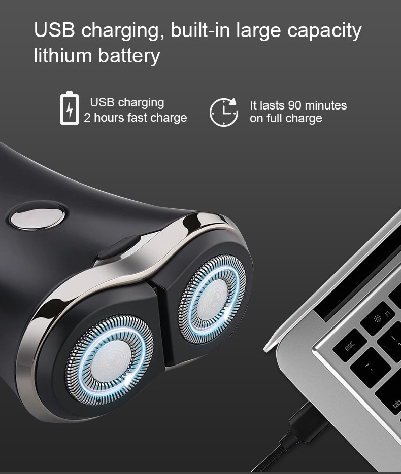 DALING-9036 Electric shaver, Men's rotary razor, two-head washable wholesale detail image 7