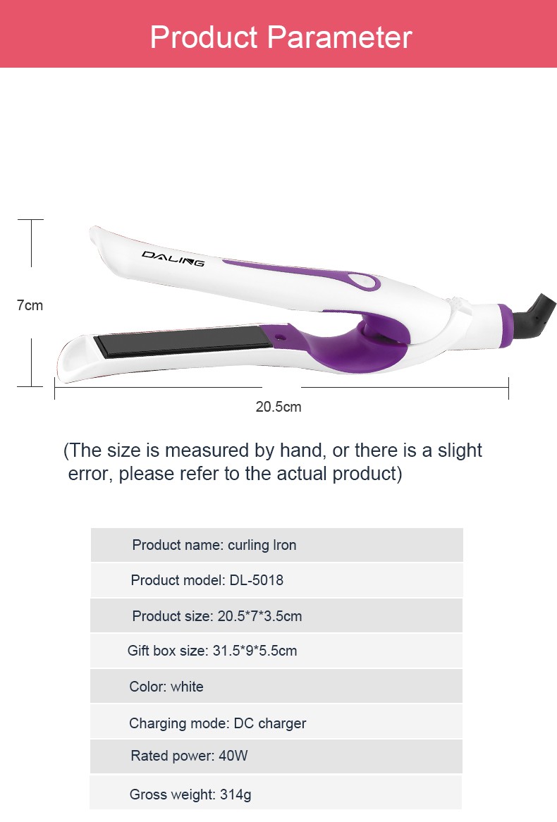 DALING-5018 Ladies' Hair Curler, Plug-in Ladies' hair curler, Hair Salon, bangs Wholesale Cross-border detail image 10