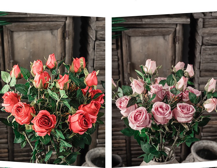 Wholesale of high-end artificial Bulgarian roses, single-stem artificial flowers, artificial flowers, bouquets, home and wedding decoration flowers detail image 7
