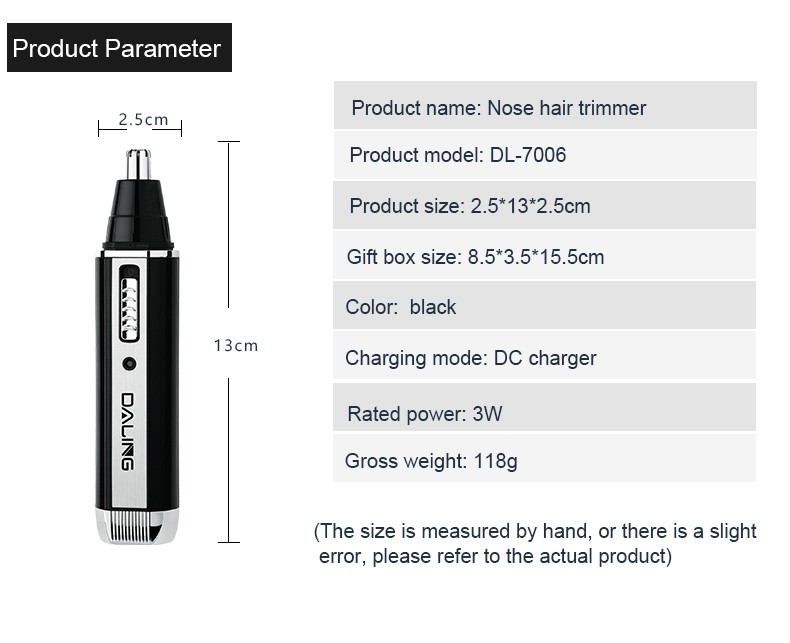 DALING-7006 Electric Nose Hair trimming, nose hair shaving, rechargeable nose hair remover Wholesale Cross-border detail image 11