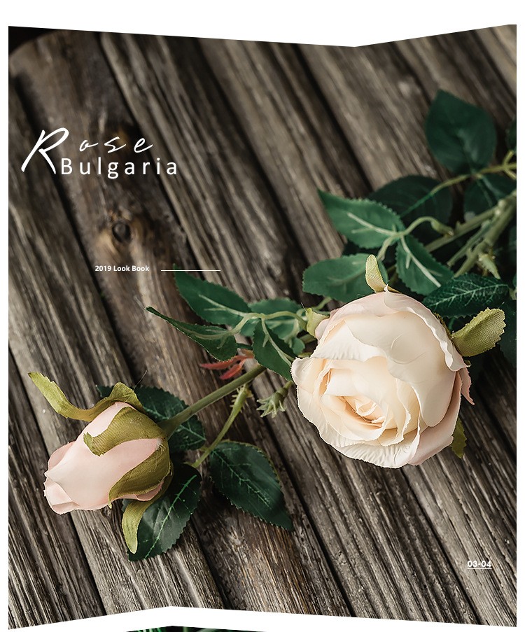 Wholesale of high-end artificial Bulgarian roses, single-stem artificial flowers, artificial flowers, bouquets, home and wedding decoration flowers detail image 2