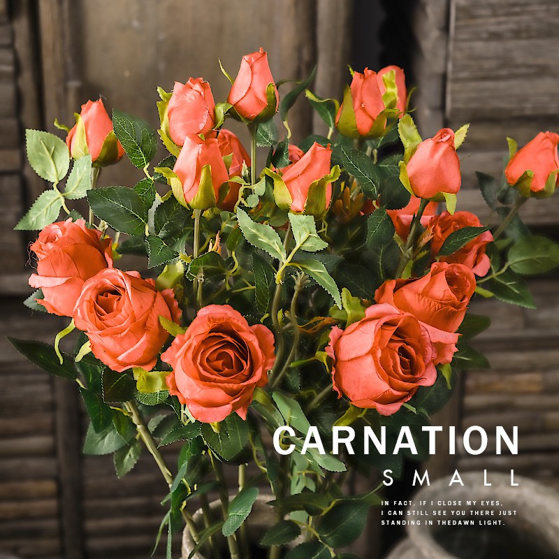 Wholesale of high-end artificial Bulgarian roses, single-stem artificial flowers, artificial flowers, bouquets, home and wedding decoration flowers detail image 14