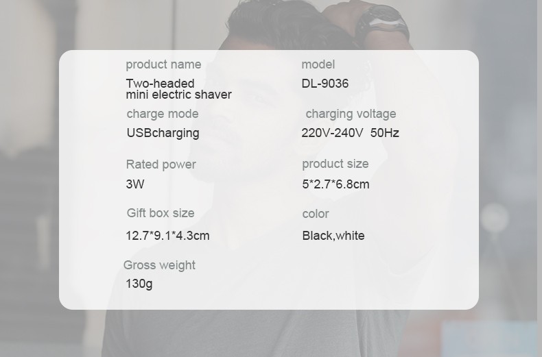 DALING-9036 Electric shaver, Men's rotary razor, two-head washable wholesale detail image 12