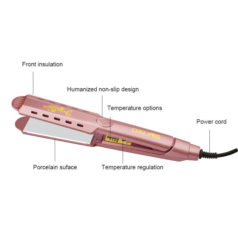 DALING-5019 Women's Hair Straightener, plug-in women's hair straightener, wholesale cross-border Application Scenario