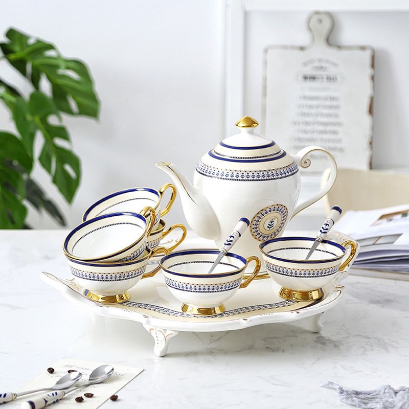 陶瓷水具陶瓷茶具欧式咖啡具骨瓷杯碟简欧咖啡杯碟手工描金咖啡具