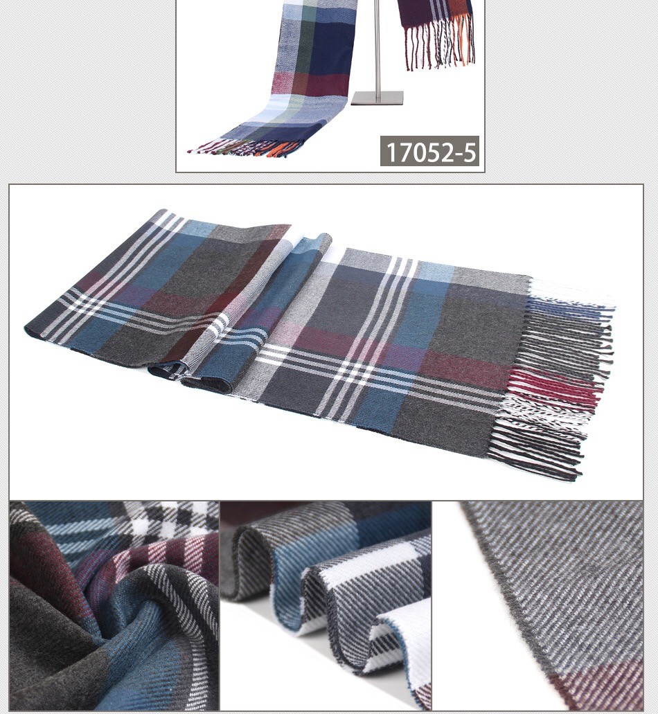 New European And American Fashion Imitated Cashmere Warm Men's Neck Middle-Aged And Elderly Striped Plaid Men's Scarf Giveaway Factory Direct Sales undefined