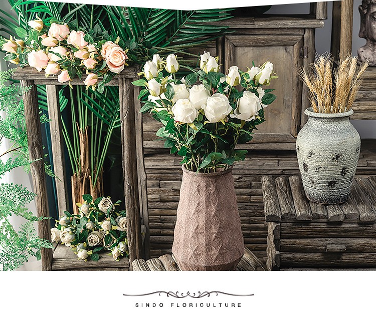 Wholesale of high-end artificial Bulgarian roses, single-stem artificial flowers, artificial flowers, bouquets, home and wedding decoration flowers detail image 11
