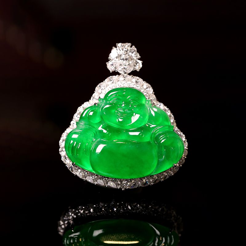 New Baoli D District third floor Seventh Street 8148 store Jade Zhengyang Green Buddha Grand pendant New Baoli 020 thumbnail