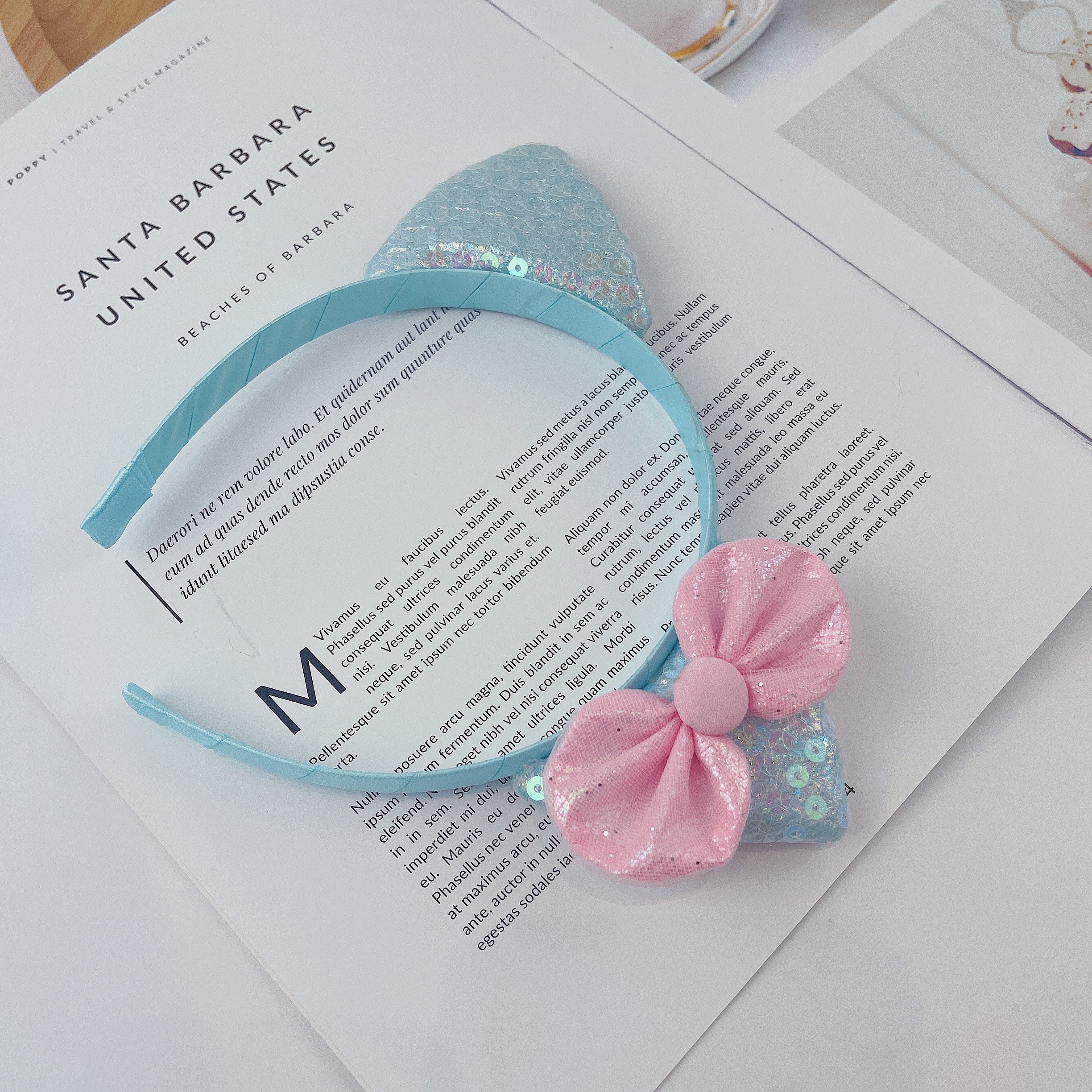 A versatile Chinese-style accessory for Hanfu without hair entanglement - the super cute series of round cat-ear hair bands detail image 9