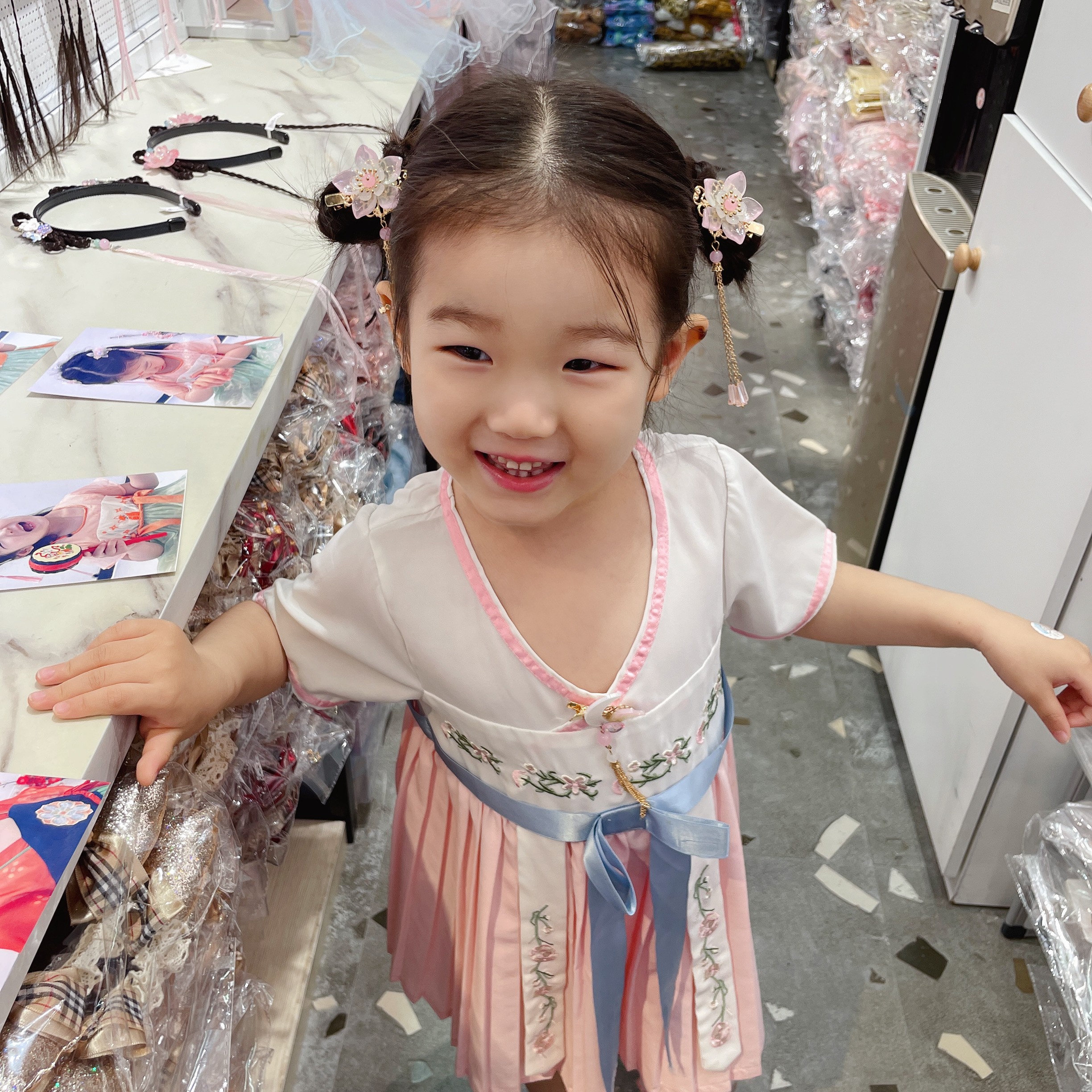 Hairless Hanfu versatile Chinese-style accessories - Chinese-style - osmanthus crystal pendant pair detail image 4